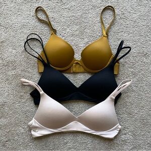 Bundle of three pushup bras from Aerie and Victoria’s Secret Pink